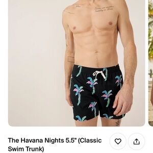 Chubbies Black and Pink Swim Trunks Tropical Style